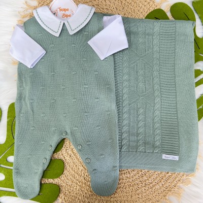  Saída de Maternidade Bolinha - Verde